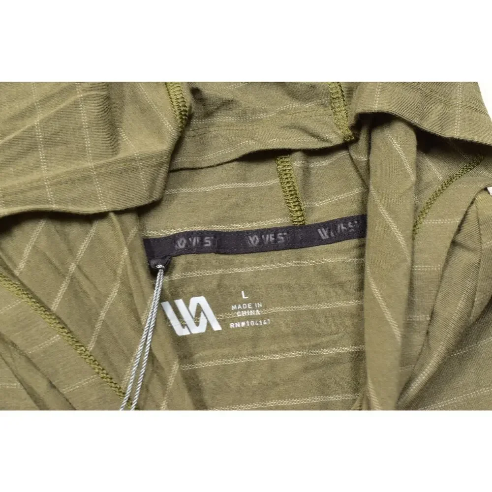 VRST Essential Hoodie Striped UV Protect Breathable Long Sleeve Green Size L NEW - Picture 6 of 8